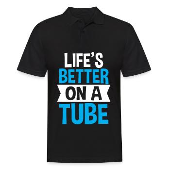 Summer Float Trip River Tubing Party Beach Outfit - Men's Polo Shirt - black - Front - Kai (181cm)