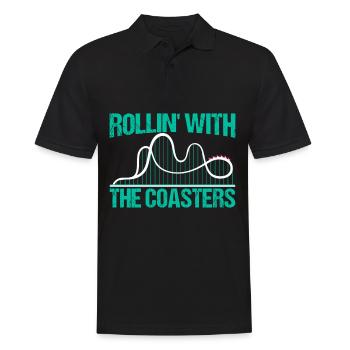 Achterbahnstrecke Achterbahnliebhaber Völker - Männer Poloshirt - Schwarz - Vorne - Kai (181cm)