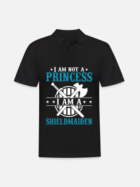 Shieldmaiden Lagertha Germanische Kriegerin - Männer Poloshirt - Schwarz
