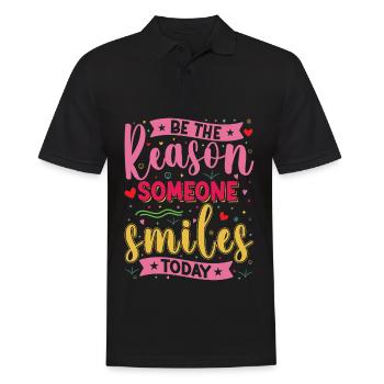 Why someone smiles inspiringly today - Men's Polo Shirt - black - Front - Kai (181cm)