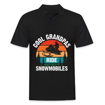Motoneige papa grand-père - Cool Grandpa Ride Motoneige - Polo Homme - noir - Devant - Kai (181cm)