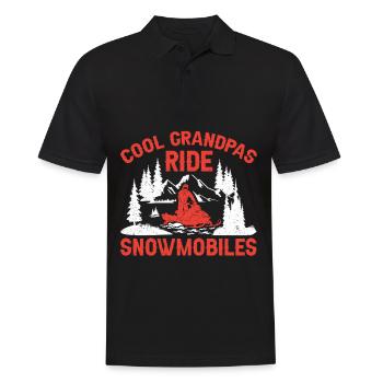Motoneige papa grand-père - Cool Grandpa Ride Motoneige - Polo Homme - noir - Devant - Kai (181cm)
