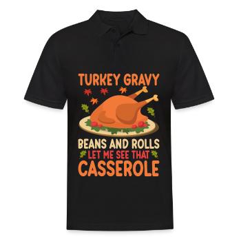 Trruthahn Thanksgiving Funny Design - Men's Polo Shirt - black - Front - Kai (181cm)