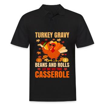 Trruthahn Thanksgiving Funny Design - Men's Polo Shirt - black - Front - Kai (181cm)