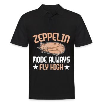 Vintage Zeppelin Luftschiff 70 Jahre - Männer Poloshirt - Schwarz - Vorne - Kai (181cm)