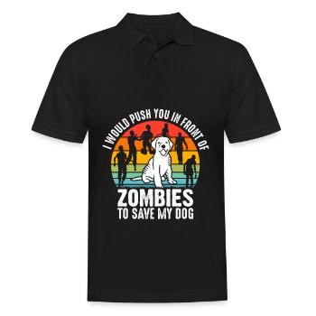 I'd push you in front of zombies dog dogs - Men's Polo Shirt - black - Front - Kai (181cm)