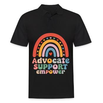 Support Empower advocates - Men's Polo Shirt - black - Front - Kai (181cm)