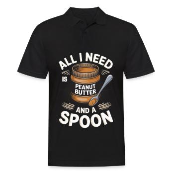 Erdnussbutter Erdnussbodybuilder - Männer Poloshirt - Schwarz - Vorne - Kai (181cm)