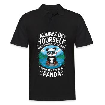 Sei Immer Du Selbst, Ein Panda Sein - Männer Poloshirt - Schwarz - Vorne - Kai (181cm)
