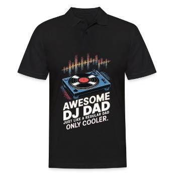 Super papa DJ, comme un papa normal - Polo Homme - noir - Devant - Kai (181cm)