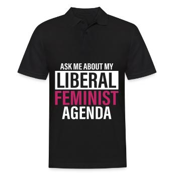 According to my liberal feminist agenda - Men's Polo Shirt - black - Front - Kai (181cm)