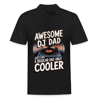Super papa DJ, comme un papa normal - Polo Homme - noir - Devant - Kai (181cm)