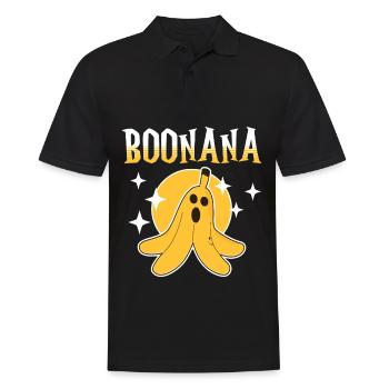 Boonana Halloween Bananen Design - Männer Poloshirt - Schwarz - Vorne - Kai (181cm)