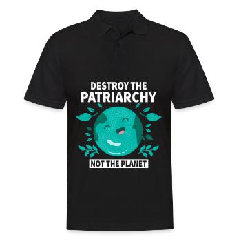 Le patriarcat ne détruit-il pas la planète - Polo Homme - noir - Devant - Kai (181cm)