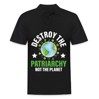 Le patriarcat ne détruit-il pas la planète - Polo Homme - noir - Devant - Kai (181cm)