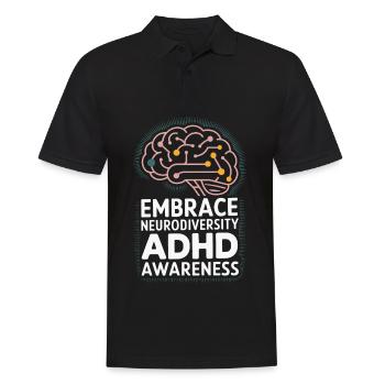 Umarmen Sie Neurodiversity ADHS Awareness Orange - Männer Poloshirt - Schwarz - Vorne - Kai (181cm)