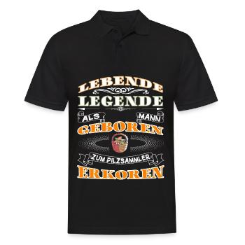 Pilzsammler Legende - Pilze sammeln Pilz - Männer Poloshirt - Schwarz - Vorne - Kai (181cm)