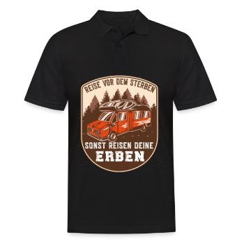 Vintage Reise vor dem Sterben - Camping Wohnmobil - Männer Poloshirt - Schwarz - Vorne - Kai (181cm)