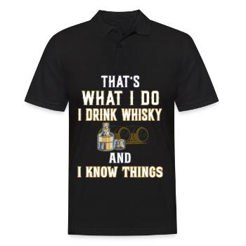 Thats what I do I drink Whisky - Whiskey Trinker - Männer Poloshirt - Schwarz - Vorne - Kai (181cm)