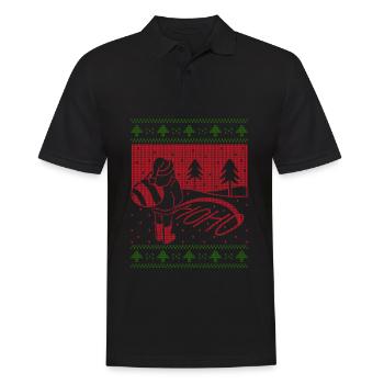 Tenue de Noël moche Ho Ho Santa Pissing - Polo Homme - noir - Devant - Kai (181cm)