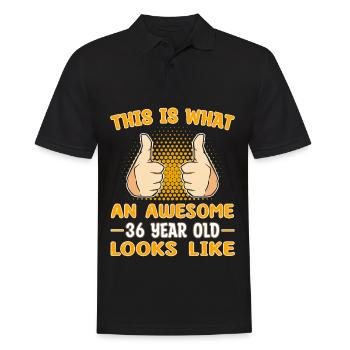This is what an awesome 36 year old looks like - Männer Poloshirt - Schwarz - Vorne - Kai (181cm)