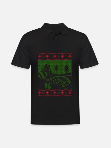 Ho Ho Santa Pissing Ugly Christmas Outfit - Men's Polo Shirt - black