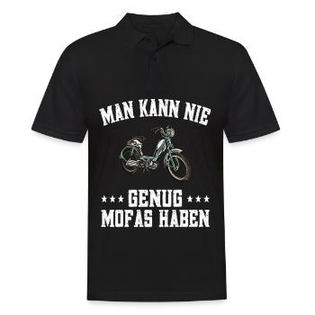Man kann nie genug Mofas haben - Mofafahrer - Männer Poloshirt - Schwarz - Vorne - Kai (181cm)