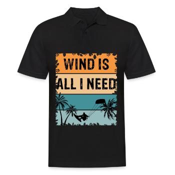 Wind is all i need Kitesurfer Kitesurfen Kite - Männer Poloshirt - Schwarz - Vorne - Kai (181cm)