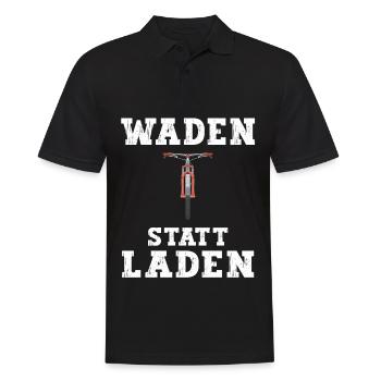 Waden statt Laden - Mountainbiken Anti Ebike - Männer Poloshirt - Schwarz - Vorne - Kai (181cm)
