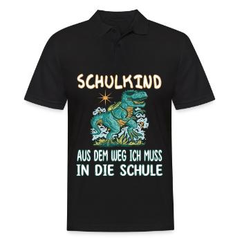 Schulkind aus dem Weg - Einschulung erste Klasse - Männer Poloshirt - Schwarz - Vorne - Kai (181cm)