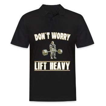 Don't worry lift heavy - Strongman Powerlifter - Männer Poloshirt - Schwarz - Vorne - Kai (181cm)