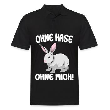 Ohne Hase ohne mich! Kaninchen Hase Zwergkaninchen - Männer Poloshirt - Schwarz - Vorne - Kai (181cm)