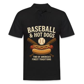 Baseball and Hot Dogs Americas Traditions - Men's Polo Shirt - black - Front - Kai (181cm)