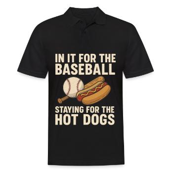 In it for the baseball staying for the Hot Dogs - Men's Polo Shirt - black - Front - Kai (181cm)