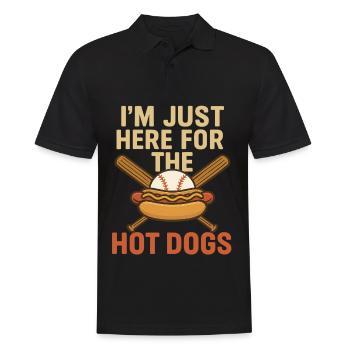 Im just here for the hot dogs - Baseball Ballpark - Männer Poloshirt - Schwarz - Vorne - Kai (181cm)