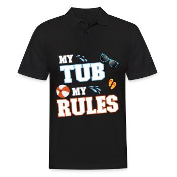 My tub my rules - Baderegeln Pool Party - Männer Poloshirt - Schwarz - Vorne - Kai (181cm)