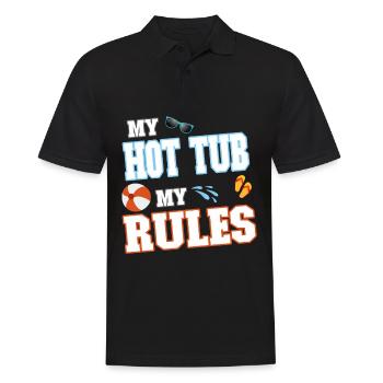 My hot tub my rules - Baderegeln Pool Party - Männer Poloshirt - Schwarz - Vorne - Kai (181cm)