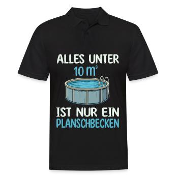 Alles unter 10 qm ist nur ein Planschbecken - Poo - Männer Poloshirt - Schwarz - Vorne - Kai (181cm)
