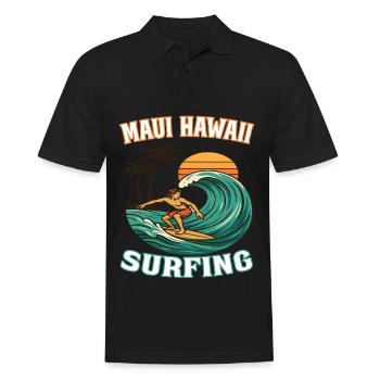Surf Maui Hawaii Surfing - Tenue de surfeur - Polo Homme - noir - Devant - Kai (181cm)