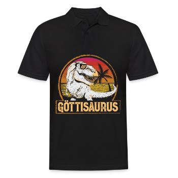 Göttisaurus Götti Götte - Männer Poloshirt - Schwarz - Vorne - Kai (181cm)