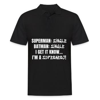 Super Single - Männer Poloshirt - Schwarz - Vorne - Kai (181cm)