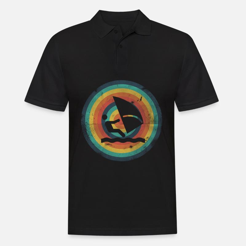 Surfer Windsurfing - Männer Poloshirt - Schwarz