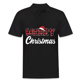 MERRY CHRISTMAS FROHE WEIHNACHTEN - Männer Poloshirt - Schwarz - Vorne - Kai (181cm)