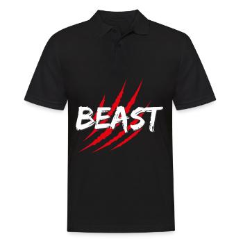 BEAST - wildcat - Männer Poloshirt - Schwarz - Vorne - Kai (181cm)