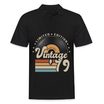 vintage Vinyl 1979 cadeau anniversaire 42 ans - Polo Homme - noir - Devant - Kai (181cm)