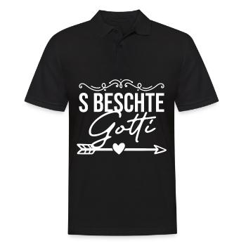 Beschte Gotti Taufgotti sbeschte Goti - Männer Poloshirt - Schwarz - Vorne - Kai (181cm)