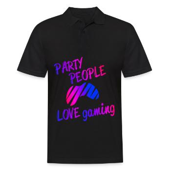 Cadeau drôle de partie de jeu Gamer de jeux vidéo gays - Polo Homme - noir - Devant - Kai (181cm)