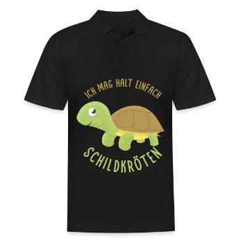 Schildkröten - Männer Poloshirt - Schwarz - Vorne - Kai (181cm)