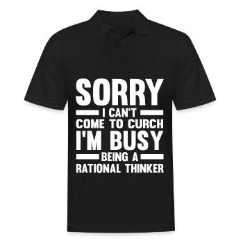 Atheismus Sprüche | Atheisten Atheist Geschenkidee - Männer Poloshirt - Schwarz - Vorne - Kai (181cm)