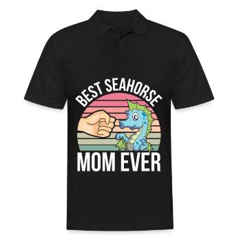 Seepferdchen | Meer Seepferd Tiere Fische Geschenk - Männer Poloshirt - Schwarz - Vorne - Kai (181cm)